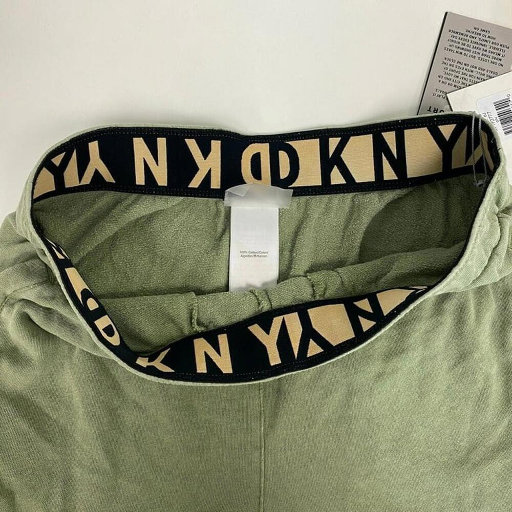 New DKNY Womens Cotton Jogger Pants, Color: Olive, Size: Large - Picture 7 of 7
